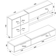Mueble de Salón Isola Blanco y Roble Natural Mobelcenter