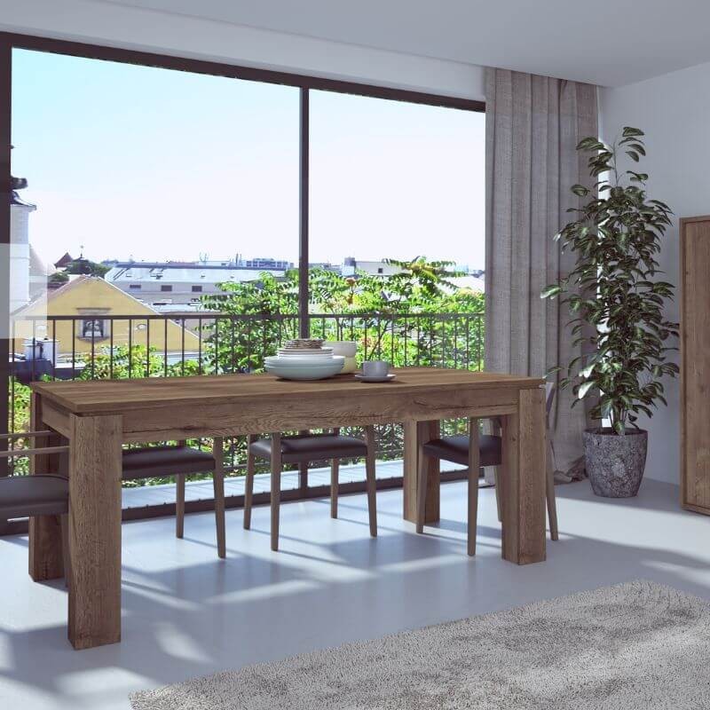 Mesa Comedor Extensible Frame Halifax Ahumado y Sombra 190 cm Mobelcenter