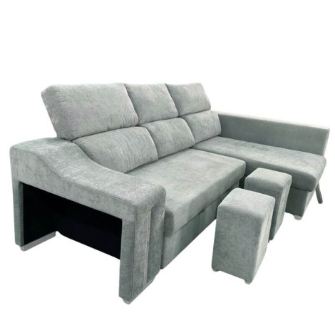 Sofá Chaiselongue Cama Carla Gris Visto Frente Derecha Mobelcent