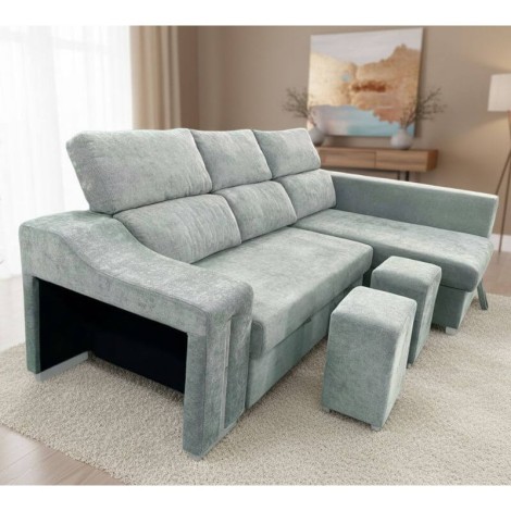 Sofá Chaiselongue Cama Carla Gris Visto Frente Derecha Mobelcenter