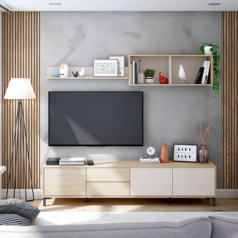 Mueble de Salón Combi Roble Canadian y Cachemir Mobelcenter