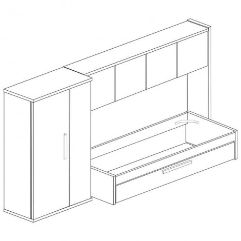 Cama Nido Puente Con Armario Artik Reversible Mobelcenter