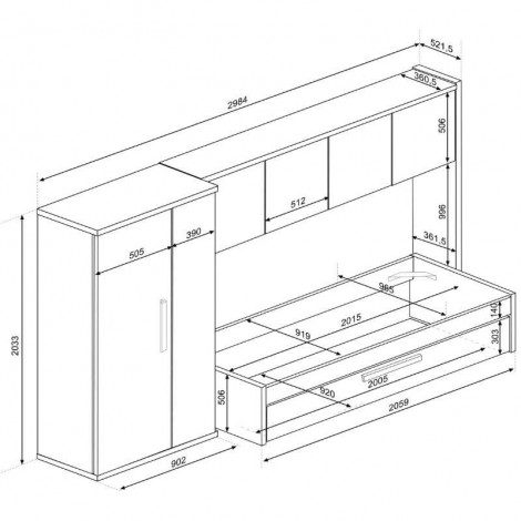 Cama Nido Puente Con Armario Artik Reversible Mobelcenter