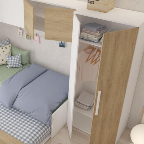 Cama Nido Puente Con Armario Artik Reversible Mobelcenter