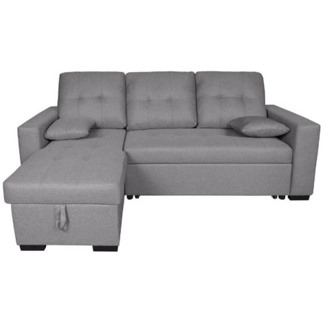 Sofá Chaiselongue Cama Salem con Arcón Gris Reversible Mobelcenter