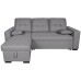 Sofá Chaiselongue Cama Salem con Arcón Gris Reversible Mobelcenter