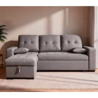 Sofá Chaiselongue Cama Salem con Arcón Gris Reversible Mobelcenter
