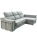 Sofá Chaiselongue Lucas con Arcón Gris Visto Frente Derecha Mobelcenter