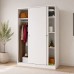 Armario 2 Puertas Correderas 120 cm Blanco Mate Mobelcenter
