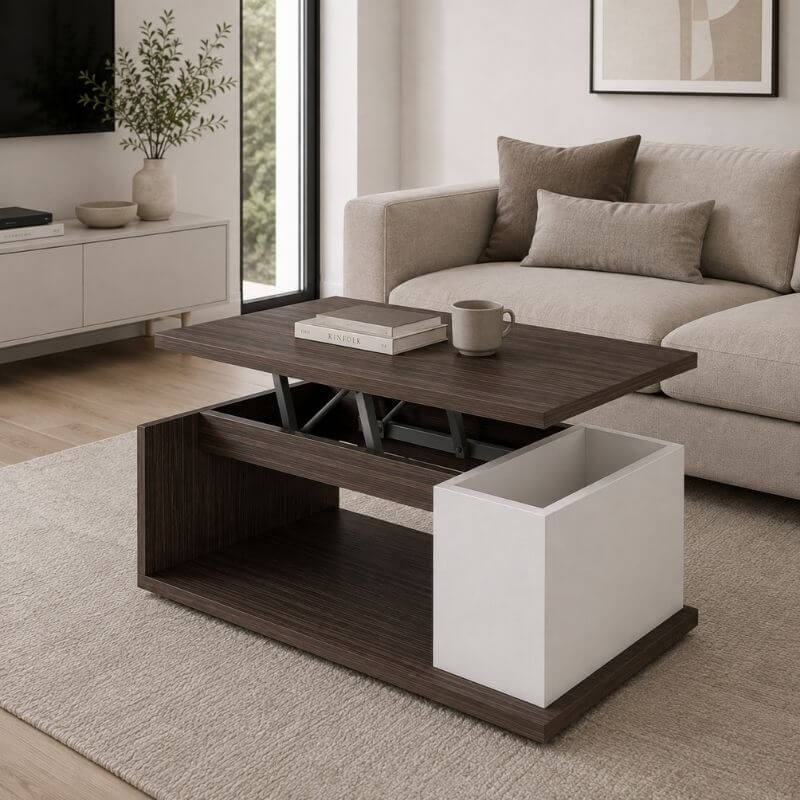 Mesa de Centro Elevable Ottawa Avala y Blanco Mobelcenter