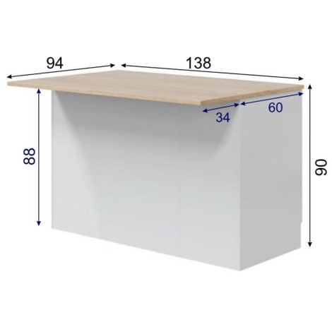 Mueble Isla Cocina 3 Puertas 138 cm Mobelcenter