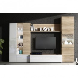 Mobelcenter - Mueble Salón Logan 004 - Blanco y Cambrian - 295 x 39,8 x  170,5 cm (0563) : : Hogar y cocina