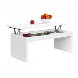 Mesa centro elevable blanca