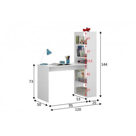 Mesa de escritorio con estantería Duplo  Mobelcenter