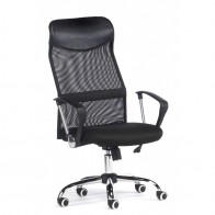 Silla oficina con brazos Negra Mega Mobelcenter