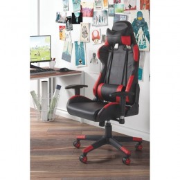 Silla de oficina gaming Silverstone negra y roja, ergonómica y cómoda a buen precio. Mobelcenter