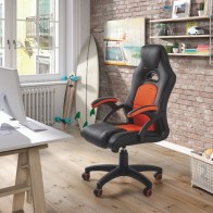 Silla de oficina y escritorio gaming Assen, cómoda y ergonómica, barata naranja. Mobelcenter