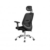 Silla de oficina y escritorio Solu. Color negro, ergonómica, cómoda y muy barata. Vista trasera. Mobelcenter.