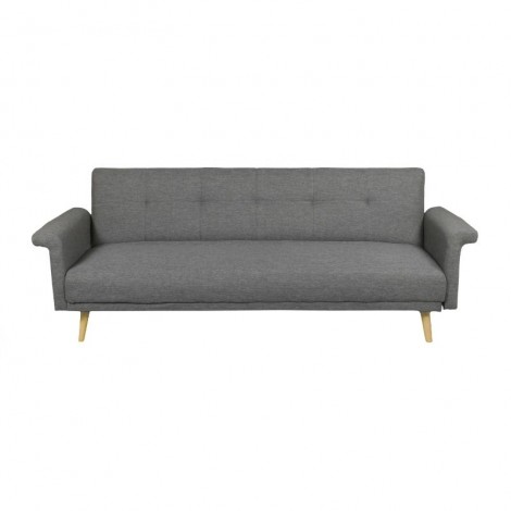 Sofá Cama Islandia color marengo y patas de madera natural, muy cómodo, rápido de abrir y barato Mobelcenter