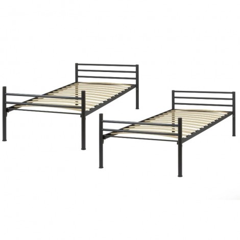 Litera Metálica 250 juego tapones, convertible en 2 camas individuales, con barandilla y escaleras fijas, barata. Mobelcenter