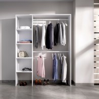 Armario Vestior Suit Blanco reversible y adaptable. 4 estantes y 2 barras de colgar, barato. Mobelcenter