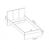 CAMA DINA 90 X 190 NATURAL / BLANCO - Tienda de muebles y