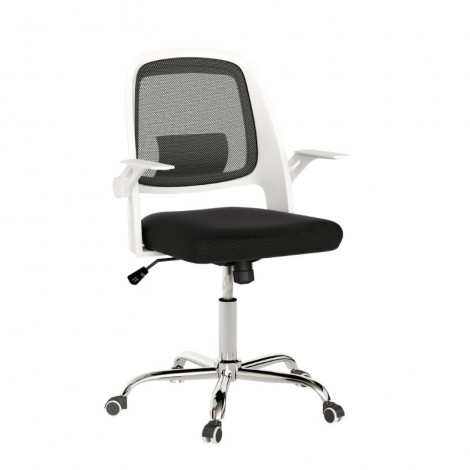 Silla de oficina Kiev color Blanco y Negro, cómoda y ergonómica, silla escritorio barata y de calidad. Mobelcenter