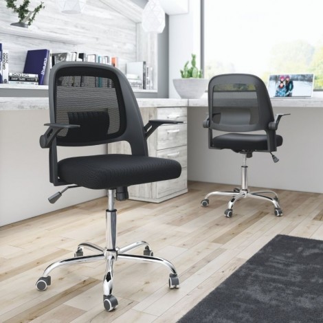 Silla de oficina Bucarest color Negro, silla despacho cómoda y ergonómica, silla escritorio barata y de calidad. Mobelcenter