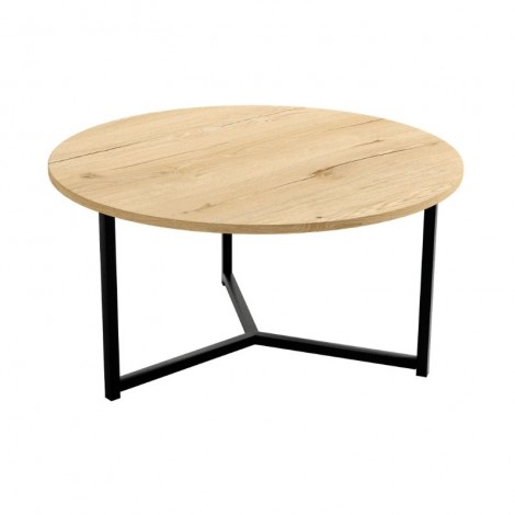 Mesa de centro Pacífico redonda color Roble. 80 cm de diámetro. Mesa barata, Mobelcenter