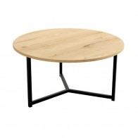 Mesa de centro Pacífico redonda color Roble. 80 cm de diámetro. Mesa barata, Mobelcenter
