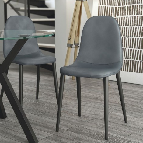 Sillas Oporto color plomo para salón y comedor, silla cómoda y barata. Mobelcenter