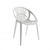 Silla exterior apilable Ibiza color blanco, ergonómica y cómoda, interior y exterior. Mobelcenter