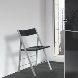 Silla plegable Pisa color negro o blanco diseño ultrafino ergonómica, cómoda y barata. Mobelcenter