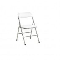 Silla plegable Ibiza color blanco diseño ergonómica, cómoda y barata, respaldo y asiento acolchados. Mobelcenter
