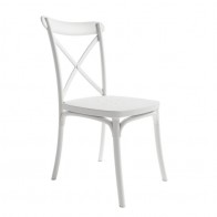 Silla exterior apilable Roma color blanco, ergonómica y cómoda, interior y exterior. Mobelcenter