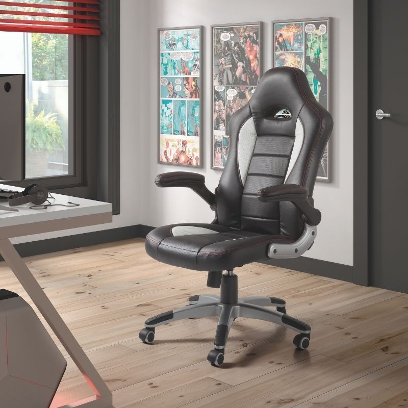 Silla oficina Gaming Monza Negra y Blanca