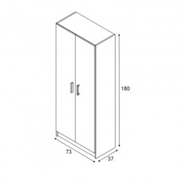 Armario escobero multiuso, dos puertas, 2 estantes de altura regulable -  Albages - MEBLERO