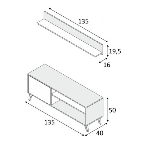 Mueble de Tv con estante Kikua Plus Mobelcenter