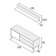 Mueble de Tv con estante Kikua Plus Mobelcenter