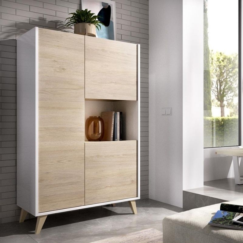 Mueble Aparador Blanco y Natural Ness 