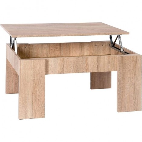 Mesa de centro elevable Gala color cambrian con hueco interior para guardar cosas. Mobelcenter.
