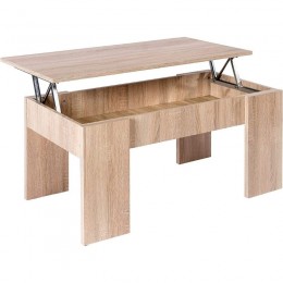 Mesa de centro elevable Gala color cambrian con hueco interior para guardar cosas. Mobelcenter.