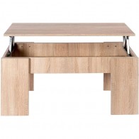 Mesa de centro elevable Gala color cambrian con hueco interior para guardar cosas. Mobelcenter.