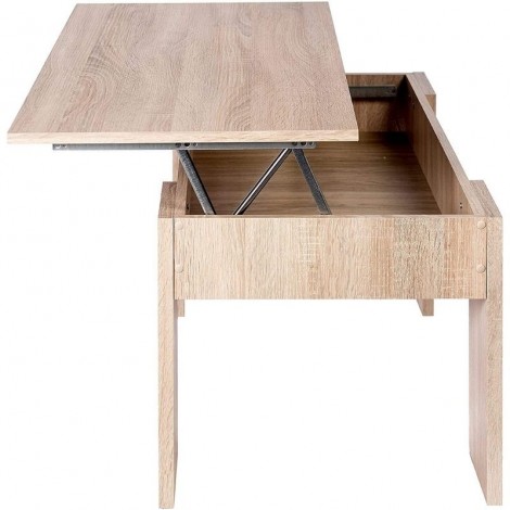 Mesa de centro elevable Gala color cambrian con hueco interior para guardar cosas. Mobelcenter.
