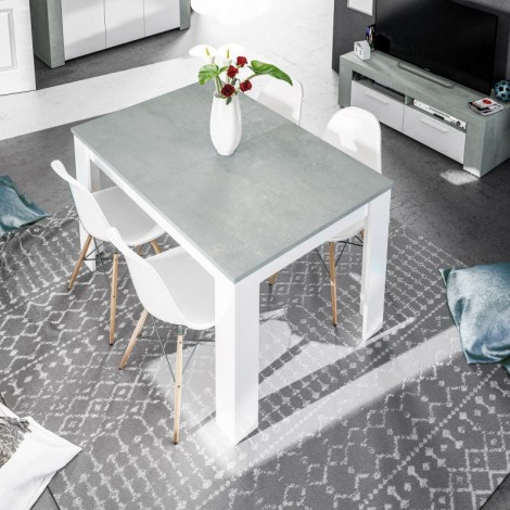Conjunto Mesa Kendra Cemento y 4 sillas Tower Mobelcenter