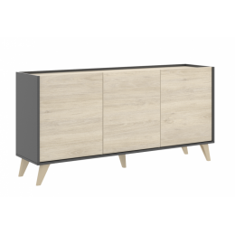 Mueble Aparador Grafito y Natural