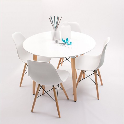 Pack 4 Sillas Tower Nordica Blanca Mobelcenter