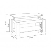 Mesa centro elevable Blanca Ambit  Mobelcenter