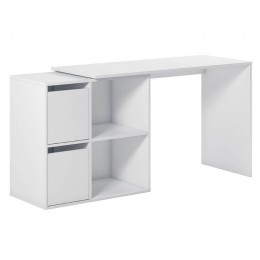 Mesa escritorio adapta multiposición con dos cajones y dos estantes color blanco artik. Mobelcenter