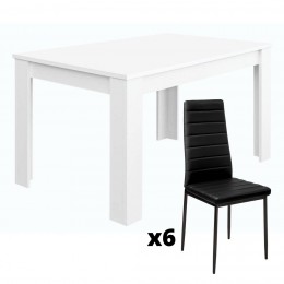 Conjunto Mesa Extensible Kendra y 6 sillas Emi Mobelcenter